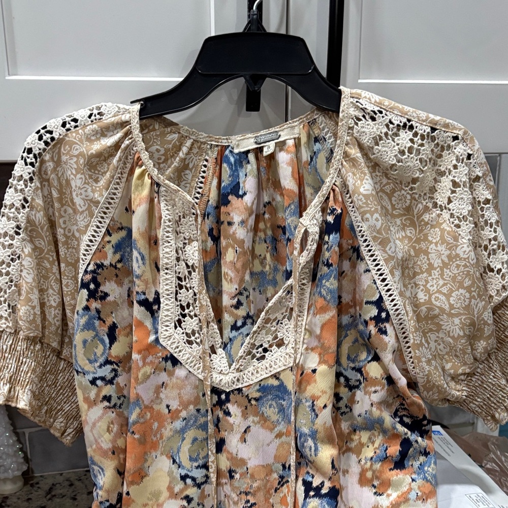 Buckle floral top blouse women’s